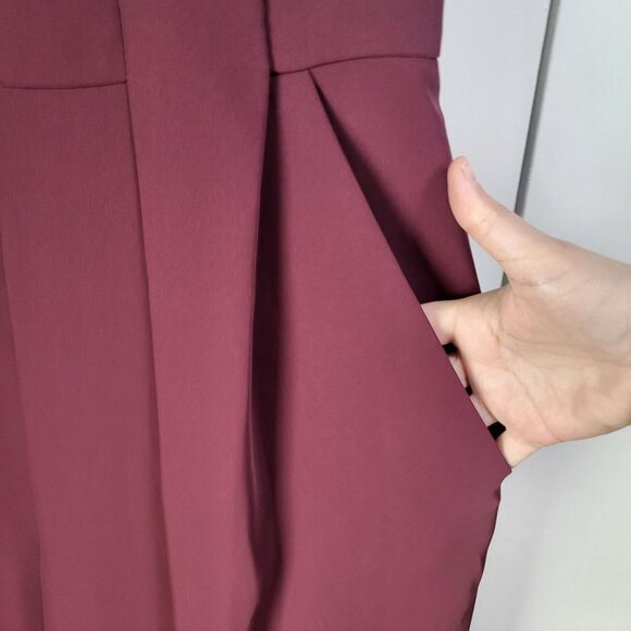 Antonio Melani Women's SZ 14 Kennedy Dressy Jumpsuit Sleeveless Burgundy Wine - Picture 5 of 12